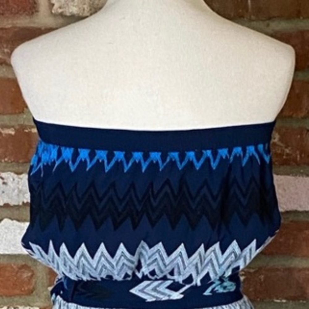 Ramy Brook Sylvia Strapless Chevron Printed Maxi Dress NWT Size Medium - Picture 2 of 6
